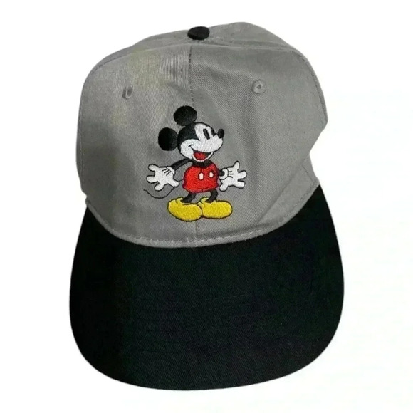 Disney Other - NET Embroidered Mickey Mouse Ball Cap Hat, Snapback, Disney gray Black